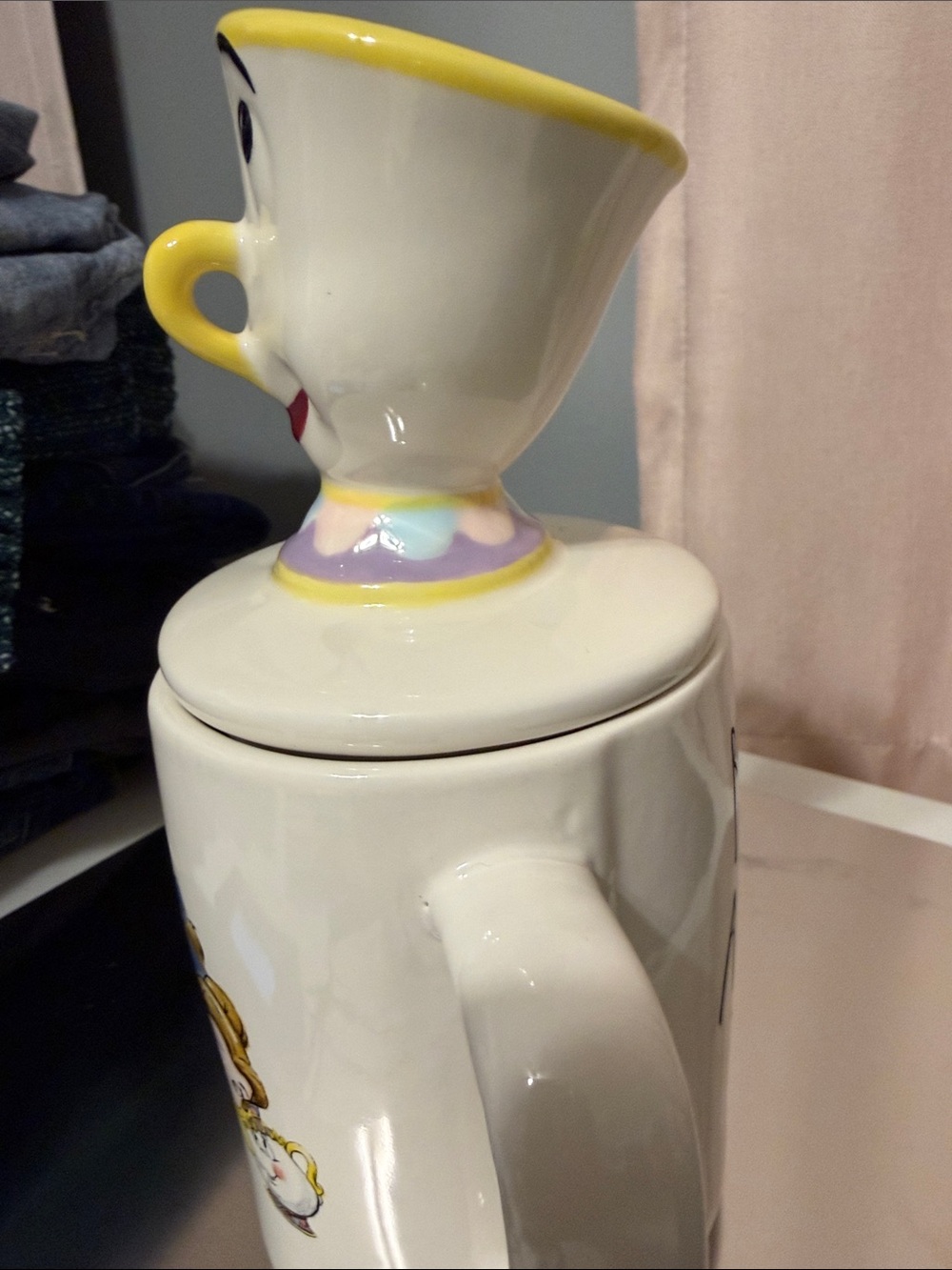 Rae Dunn Disney ‘Beauty and the Beast’ Large Mug with ‘Chip’ Lid - Picture 8 of 9